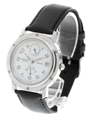HERMES Clipper CL5.710 Date GMT white Dial Automatic Men's Watch_906240